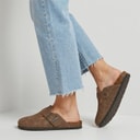 Brave Soul Womens Mule Footbed Sandals Brown Washed