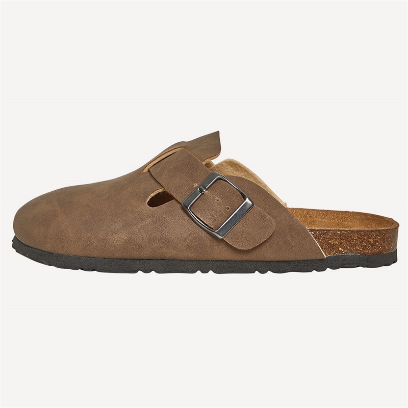Brave Soul Womens Mule Footbed Sandals Brown Washed - Image 2