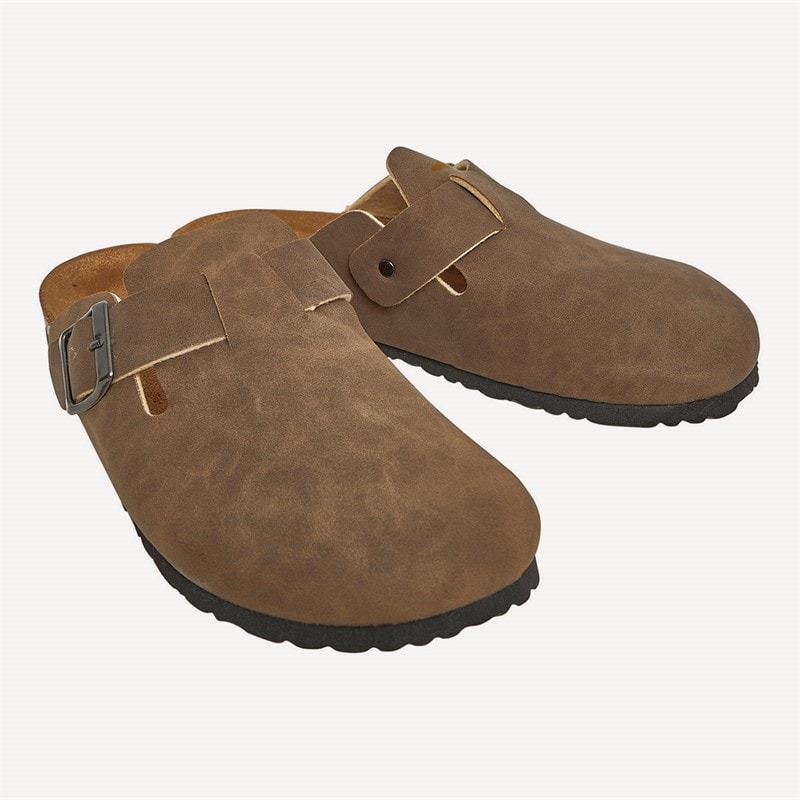 Brave Soul Womens Mule Footbed Sandals Brown Washed - Image 4