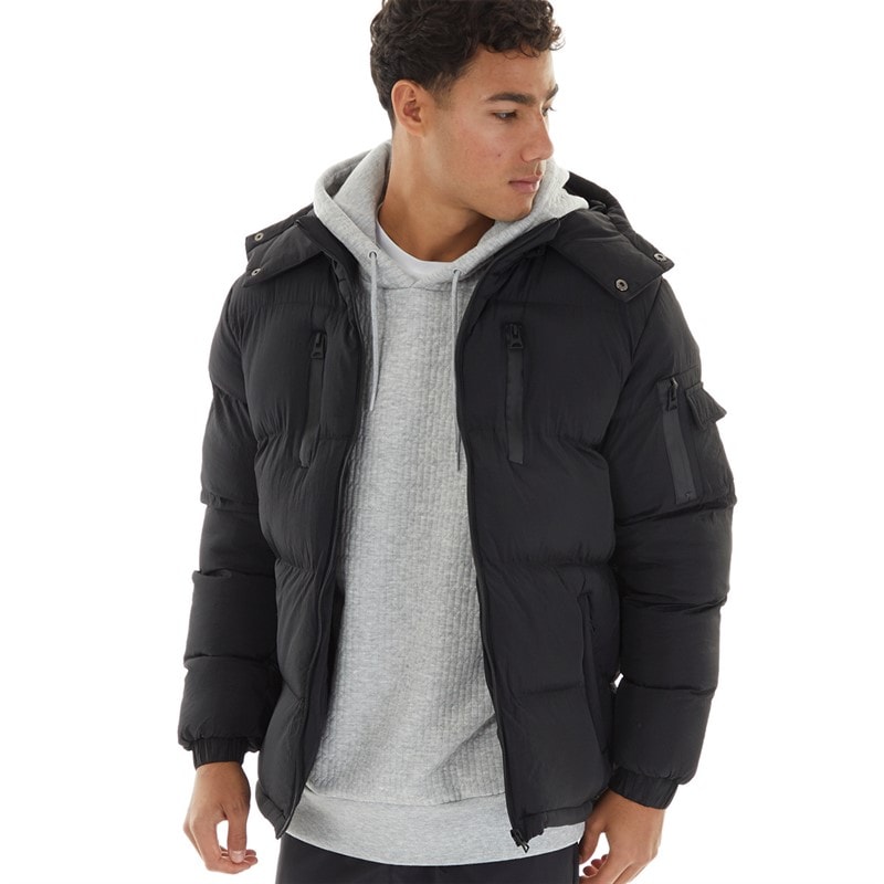 Brave Soul Mens Brockhall Puffer Jacket Black - Image 1