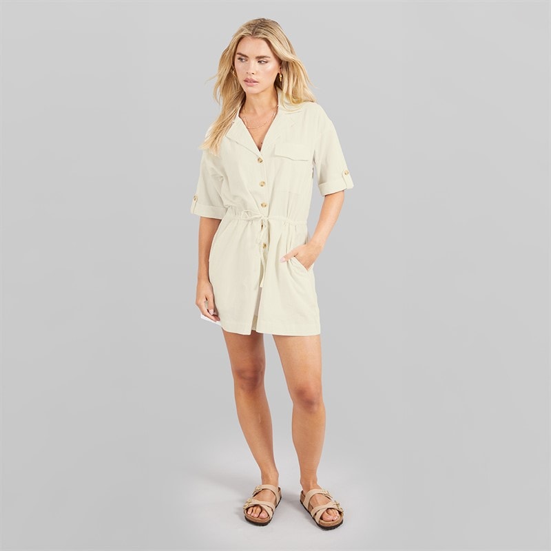 Brave Soul Womens Lennon Playsuit Cream - Image 4