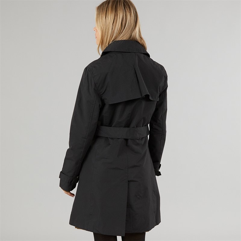 Brave Soul Womens Brandy Coated Mac Black - Image 2