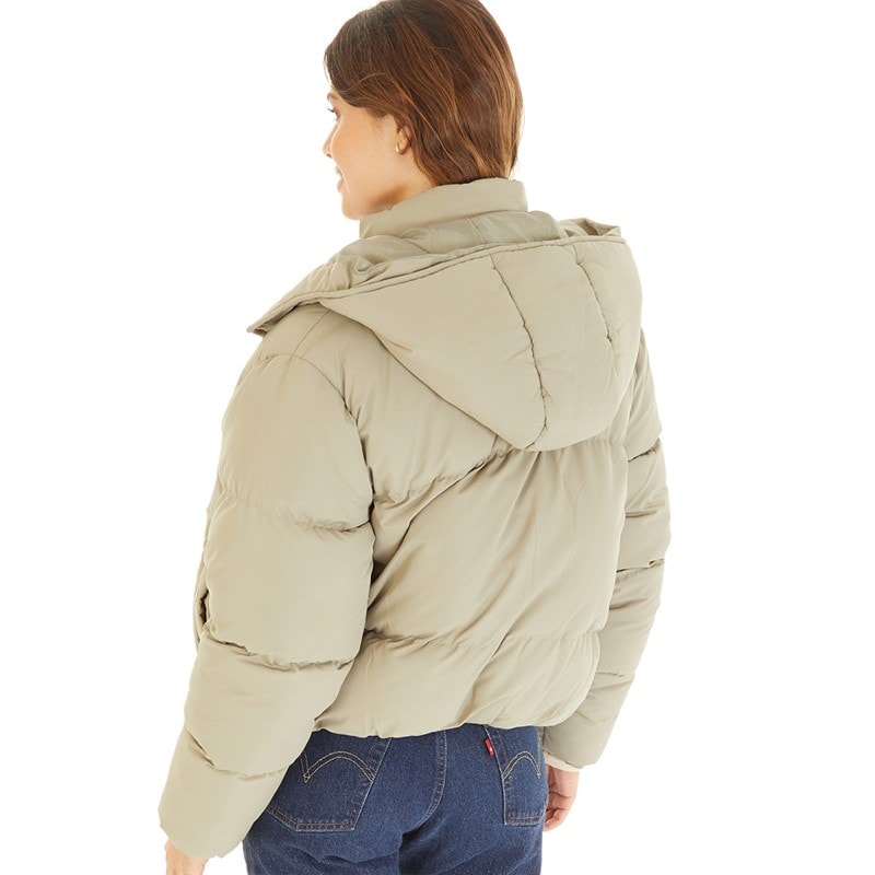 Brave Soul Womens Bunny Short Puffer Jacket Sage - Image 2