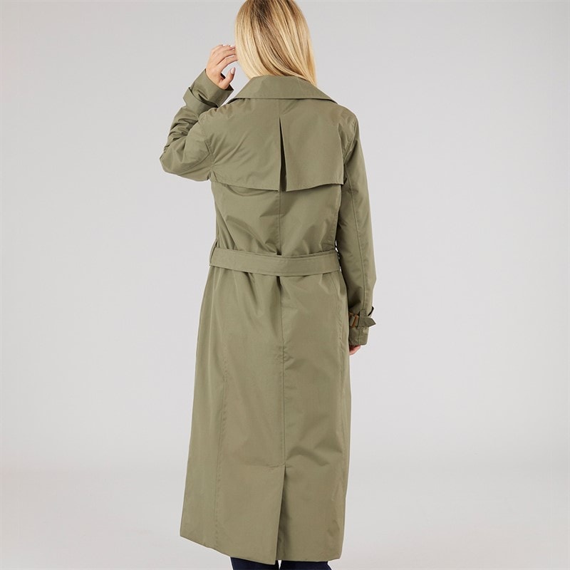 Brave Soul Womens Ayer Long Trench Coat Khaki - Image 2