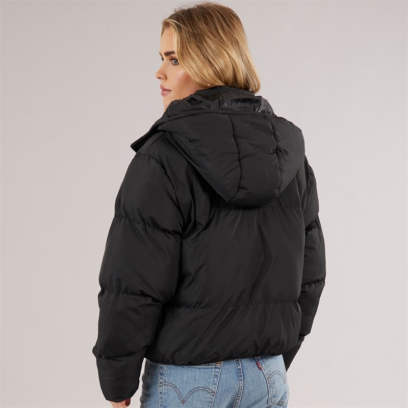 Brave Soul Womens Bunny Short Puffer Jacket Black - Image 2