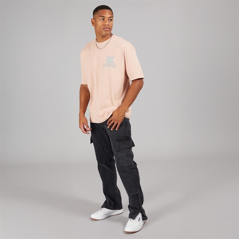 Brave Soul Mens Station Loose Fit Cargo Jeans Charcoal Wash - Image 4