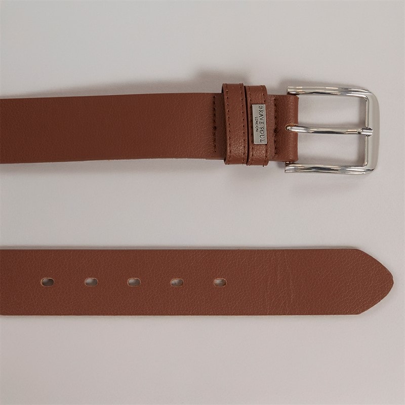 Brave Soul Mens Bonded Leather Belt Brown - Image 2