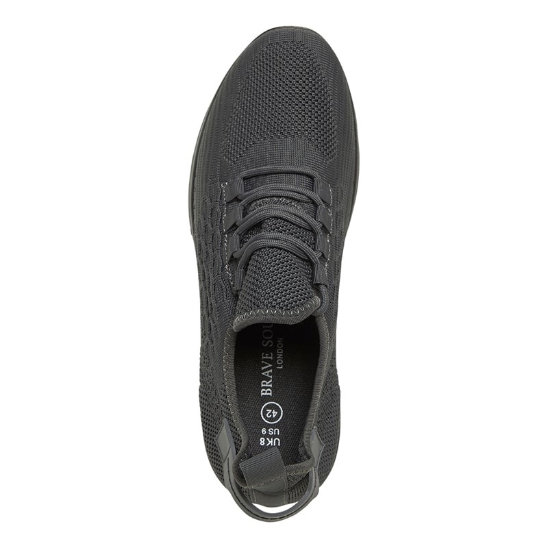 Brave Soul Mens Lakeside Bubble Trainers Grey/Black - Image 4