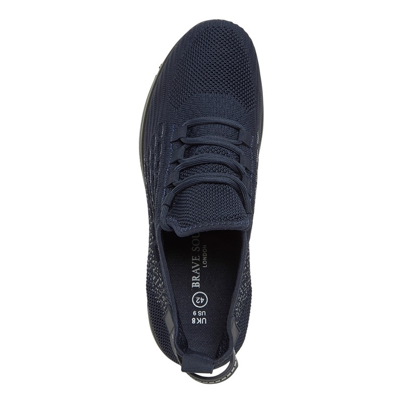 Brave Soul Mens Lakeside Bubble Trainers Navy/Black - Image 4