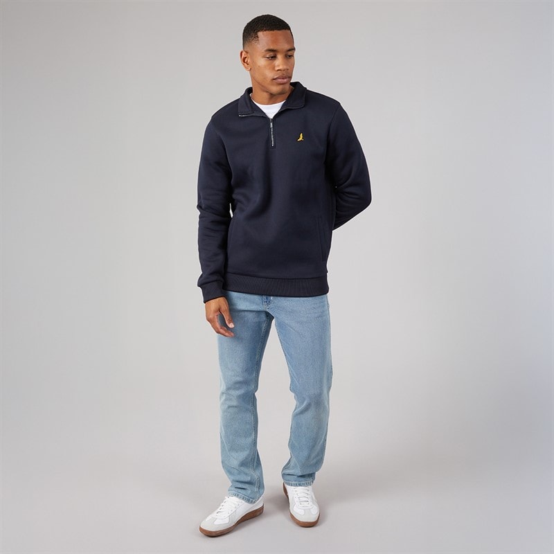 Brave Soul Mens Idaho Funnel Neck Jumper Navy - Image 4