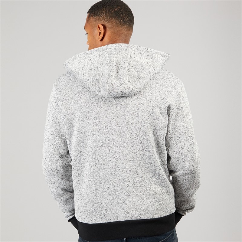 Brave Soul Mens Severn Zip Up Hooded Jacket Grey Grindle/Jet Black - Image 2