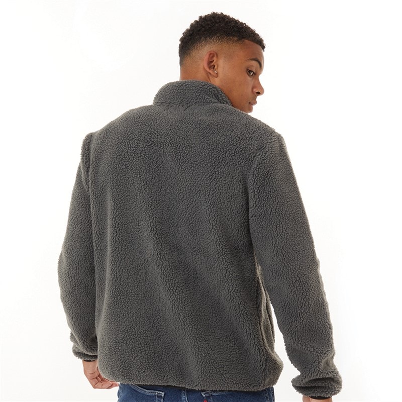 Brave Soul Mens Dragon Zip Up Fleece Grey/Jet Black - Image 2
