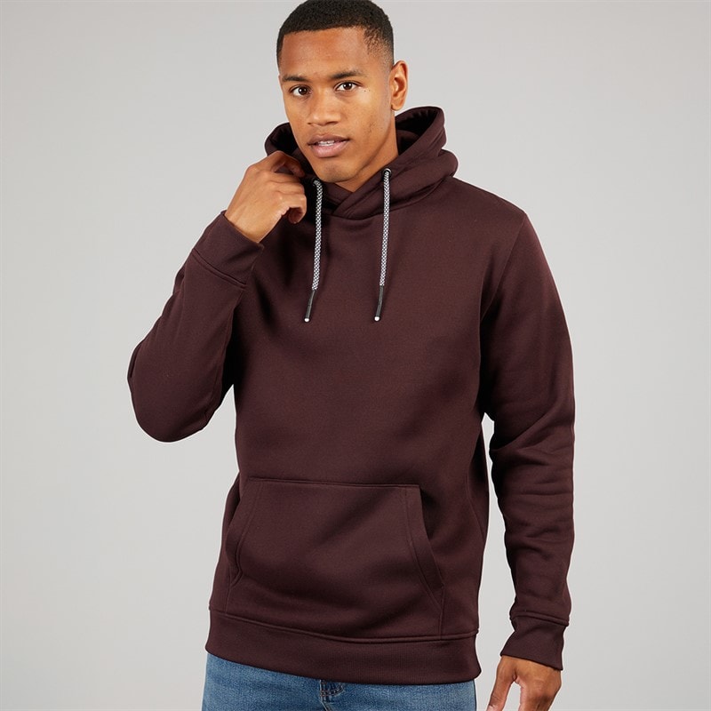 Brave Soul Mens Zoid Hoodie Burgundy - Image 1