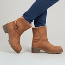 Brave Soul Womens Nora V2 Buckle Boots Brown