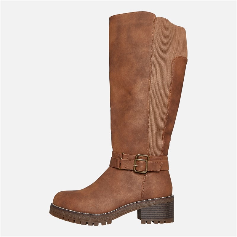 Brave Soul Womens Nora Knee High Boots Brown - Image 2