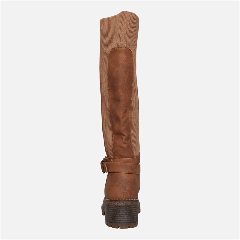 Brave Soul Womens Nora Knee High Boots Brown - Image 4