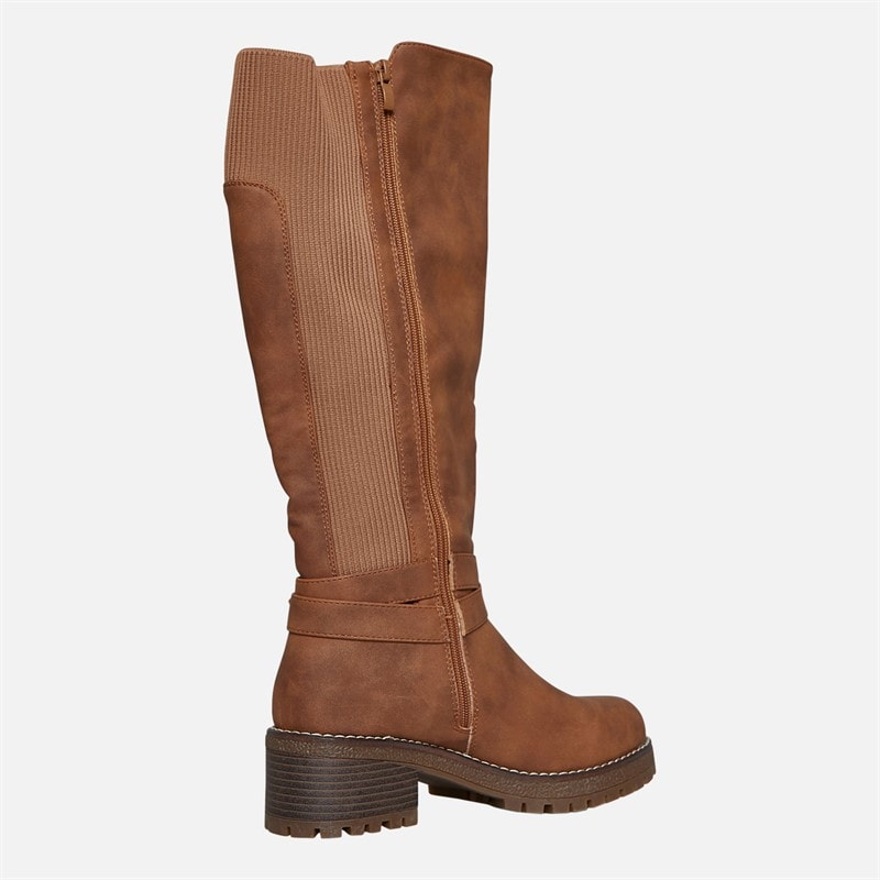 Brave Soul Womens Nora Knee High Boots Brown - Image 5
