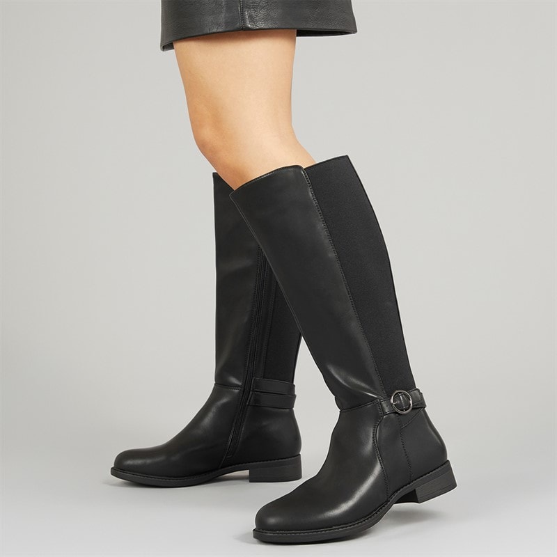 Brave Soul Womens Beck Knee High Boots Black