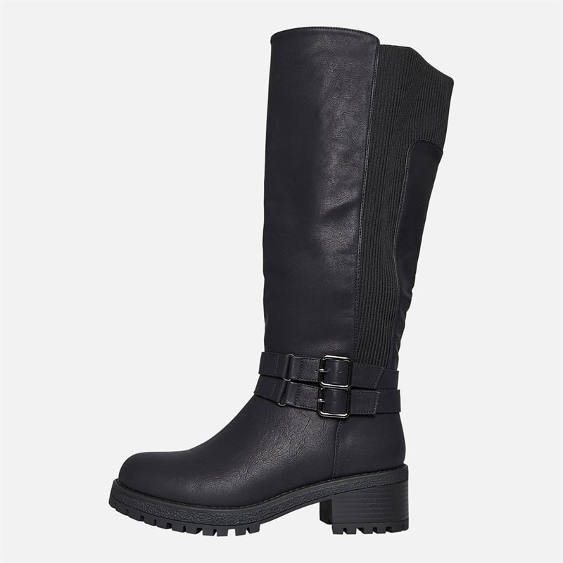 Brave Soul Womens Nora Knee High Boots Black - Image 2