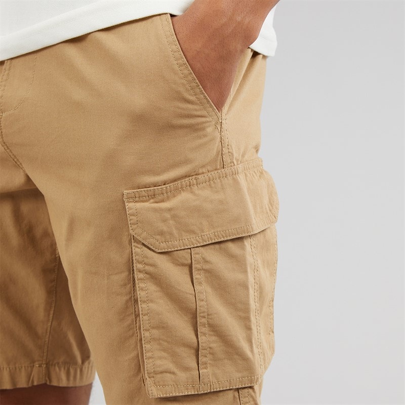 Brave Soul Mens Island Cargo Shorts Stone - Image 3