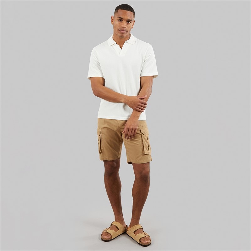 Brave Soul Mens Island Cargo Shorts Stone - Image 4