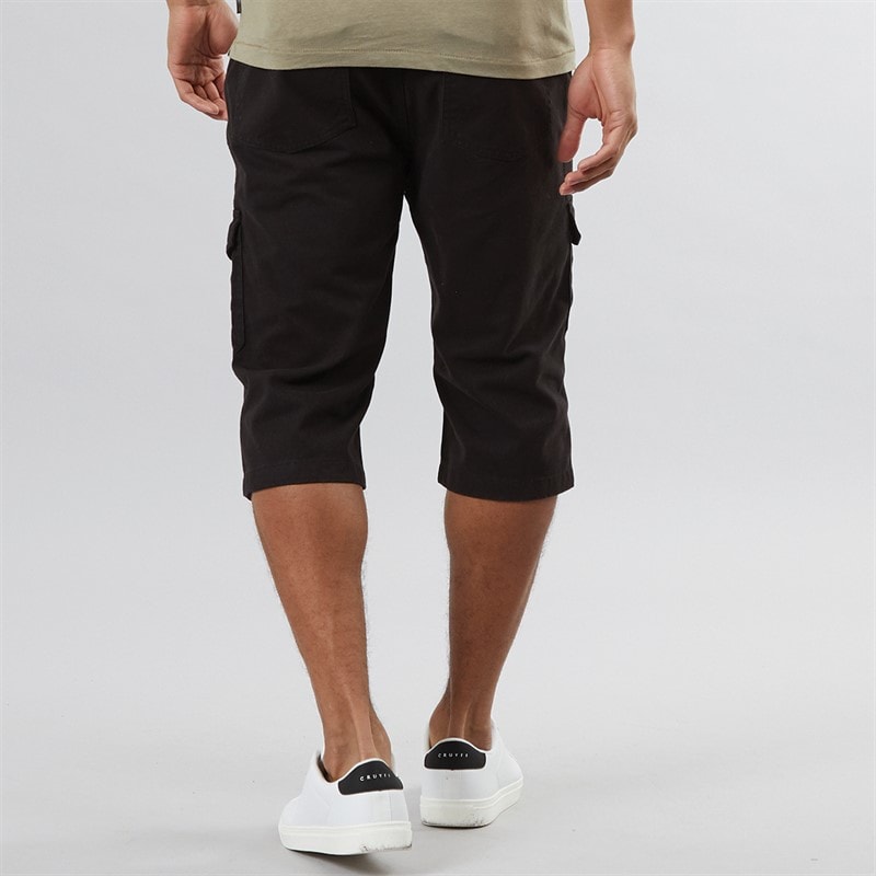 Brave Soul Mens Ardwick 3/4 Cargo Shorts New Black - Image 2