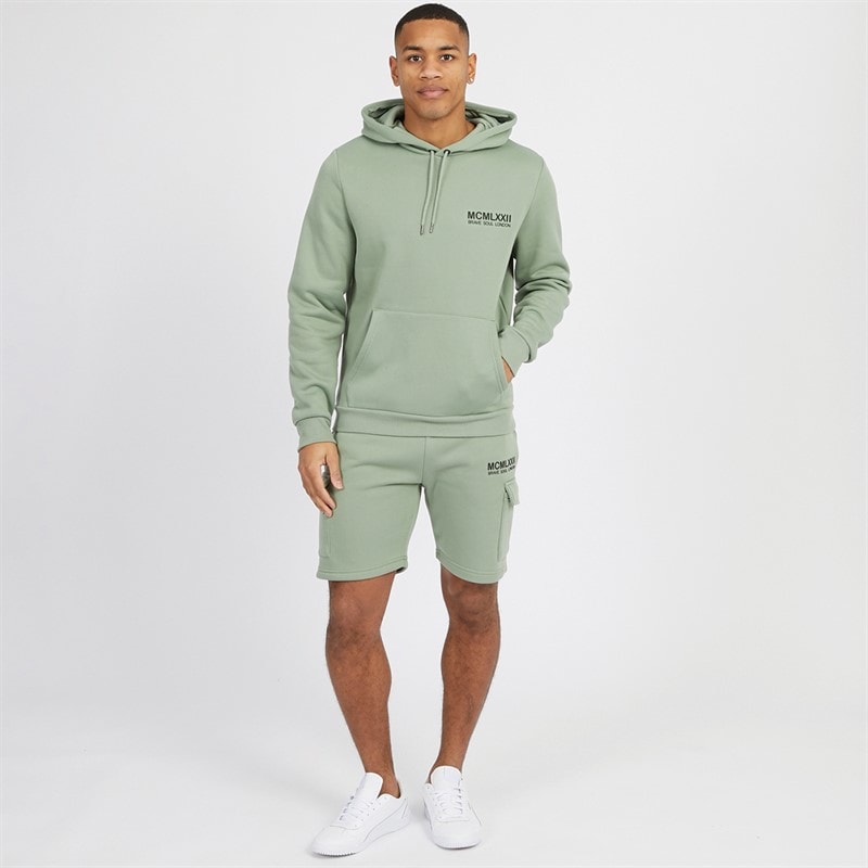Brave Soul Mens Optimise Hoodie And Shorts Set Mint - Image 4