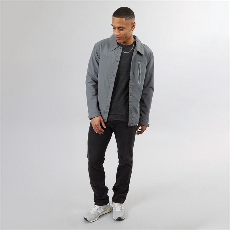 Brave Soul Mens Corey Taslan Coach Jacket Grey - Image 4