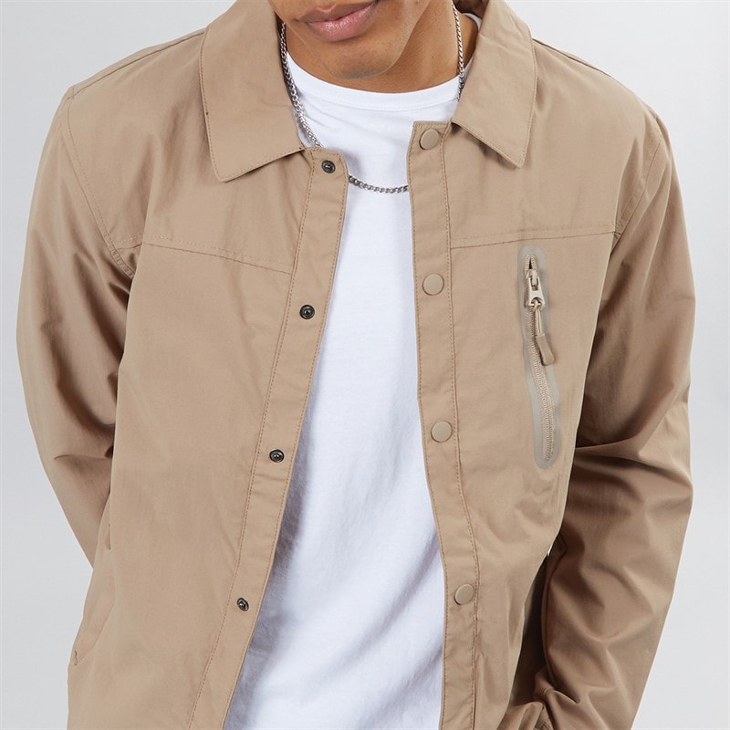Brave Soul Mens Corey Taslan Coach Jacket Stone - Image 3