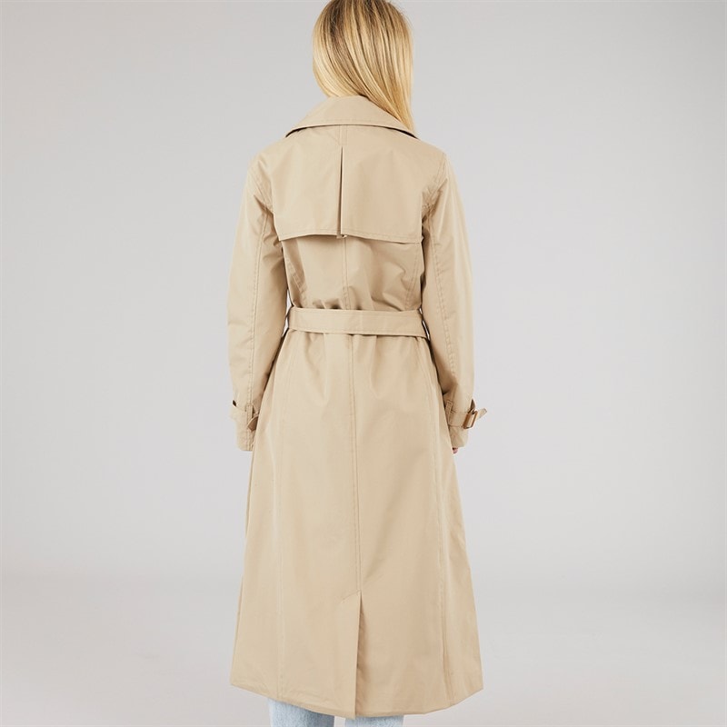 Brave Soul Womens Ayer Maxi Trench Coat Stone - Image 2