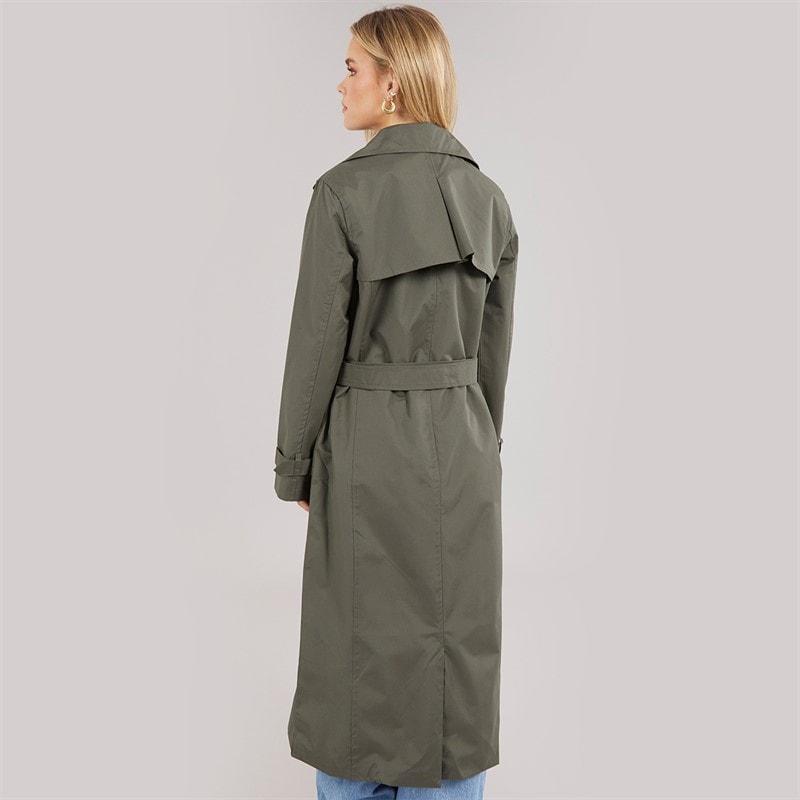 Brave Soul Womens Ayer Maxi Trench Coat Khaki - Image 2