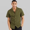 Brave Soul Mens Eubank Shirt Khaki