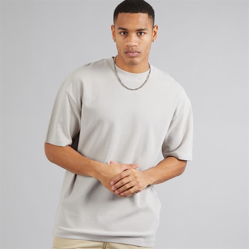 Brave Soul Mens Relaxed Fit Lao T-Shirt Silver Grey - Image 3