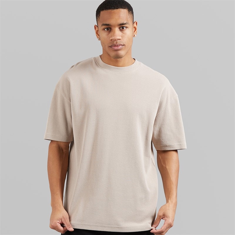 Brave Soul Mens Relaxed Fit Lao T-Shirt Light Sand - Image 1