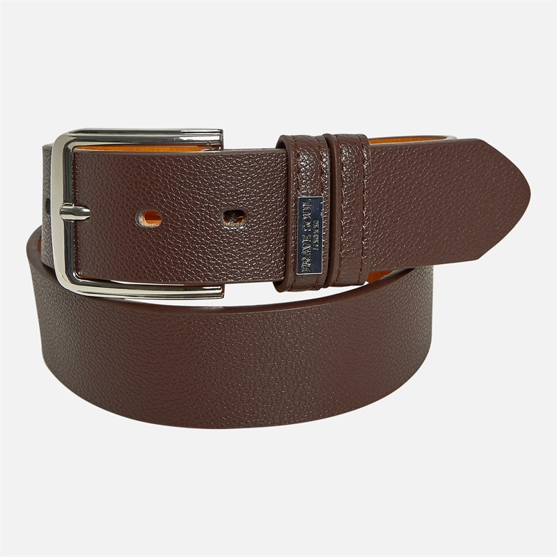 Brave Soul Mens Bravesoul Bonded Leather Belt Brown - Image 1