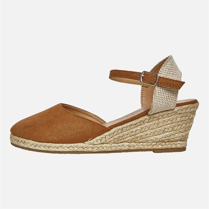 Brave Soul Womens Berry Wedge Espadrille Sandals Tan - Image 2