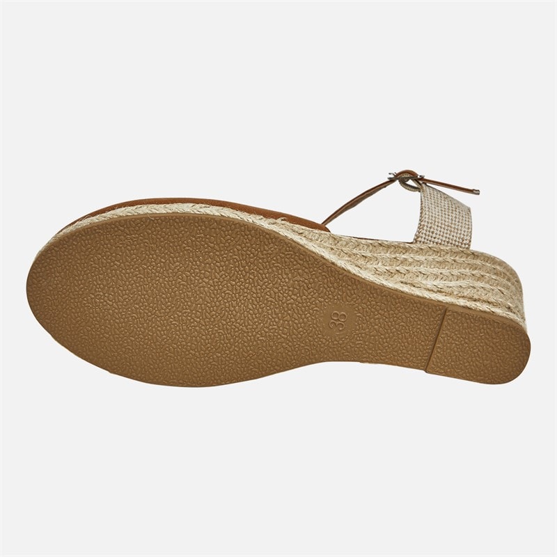 Brave Soul Womens Berry Wedge Espadrille Sandals Tan - Image 4