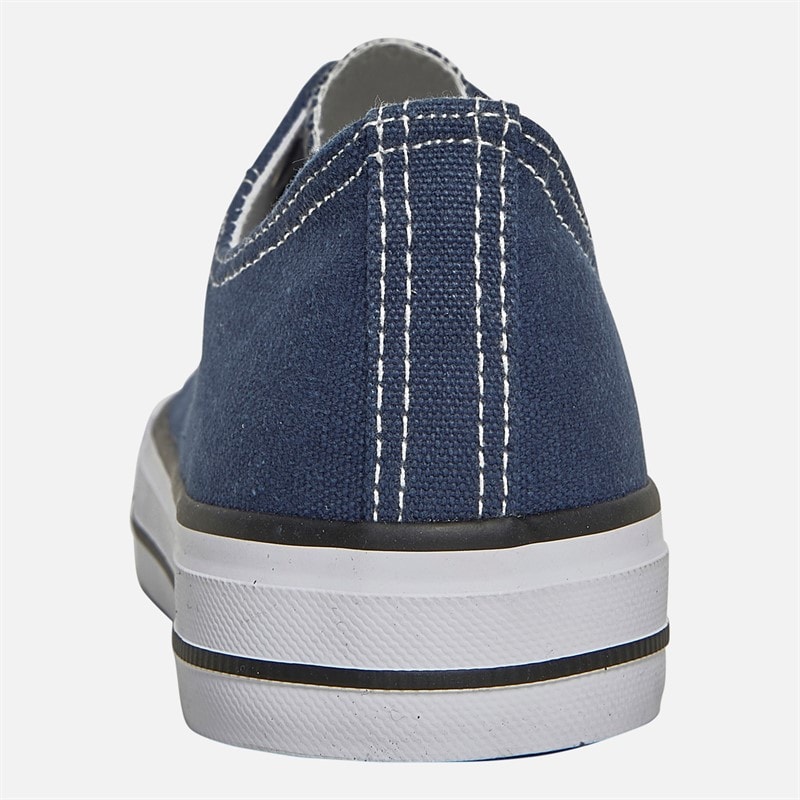 Brave Soul Womens Jill Canvas Trainers Washed Navy - Image 3