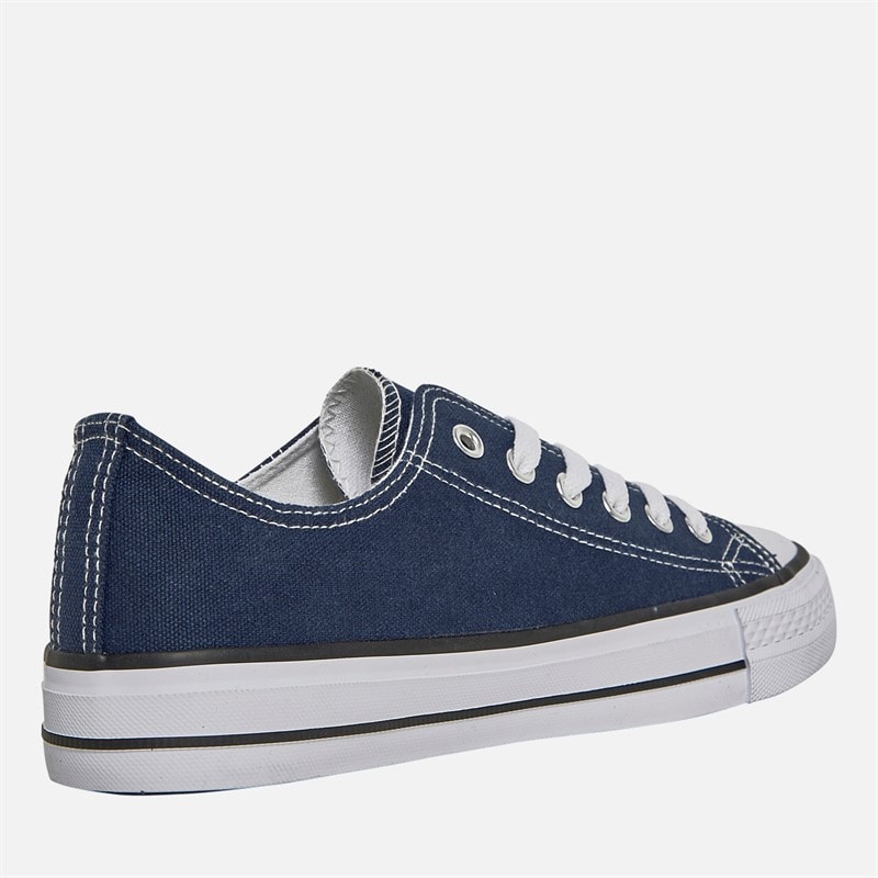 Brave Soul Womens Jill Canvas Trainers Washed Navy - Image 5