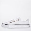 Brave Soul Womens Jill Canvas Trainers White/Rose Gold