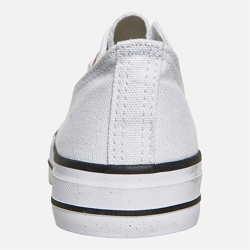 Brave Soul Womens Jill Canvas Trainers White/Rose Gold - Image 3
