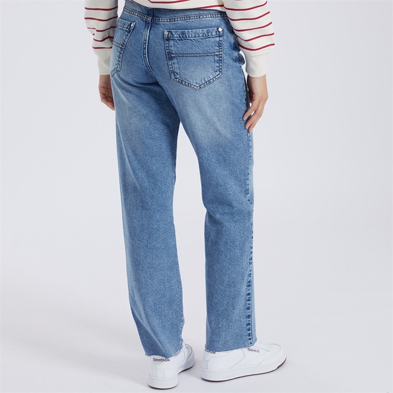 Brave Soul Womens Straight Leg Jeans Mid Blue Wash - Image 2