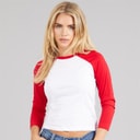 Brave Soul Womens Judy Long Sleeve T-Shirt Red/White