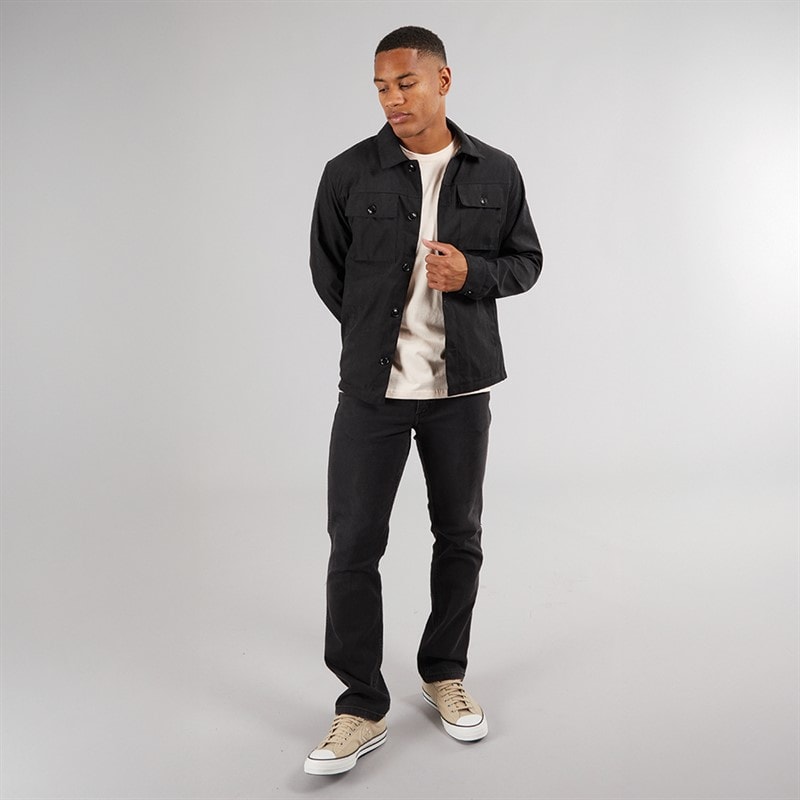 Brave Soul Mens Current Borg Lined Shacket Black - Image 4