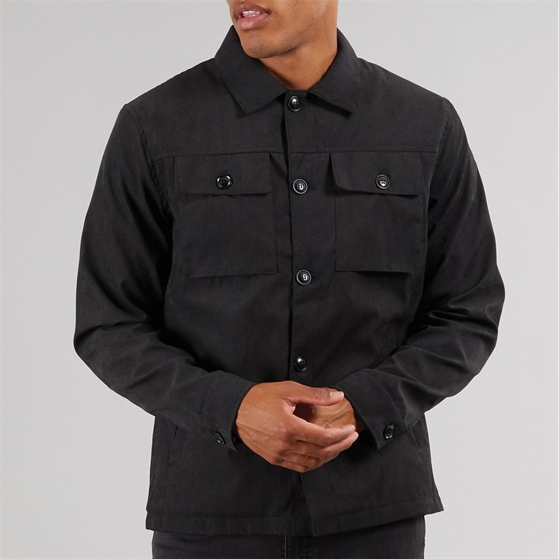 Brave Soul Mens Current Borg Lined Shacket Black - Image 5