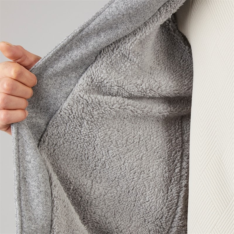 Brave Soul Mens Wasabi Faux Wool Shacket Grey - Image 5