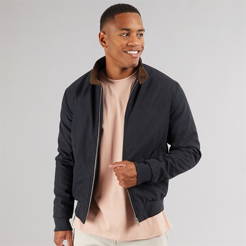 Brave Soul Mens Derwent Bomber Jacket Dark Navy - Image 1