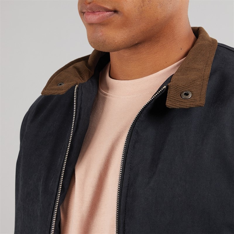 Brave Soul Mens Derwent Bomber Jacket Dark Navy - Image 3