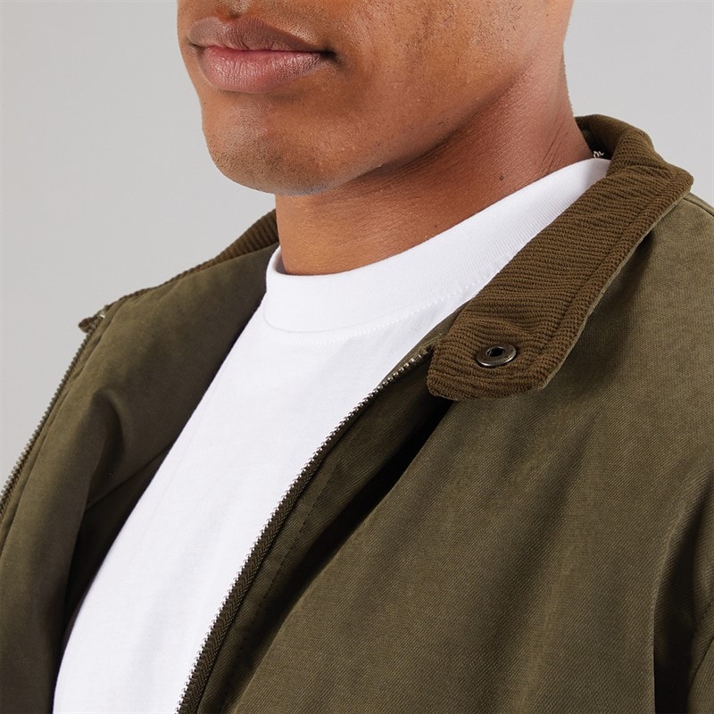 Brave Soul Mens Derwent Bomber Jacket Khaki - Image 3