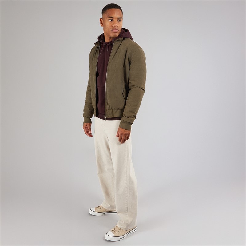 Brave Soul Mens Derwent Bomber Jacket Khaki - Image 4